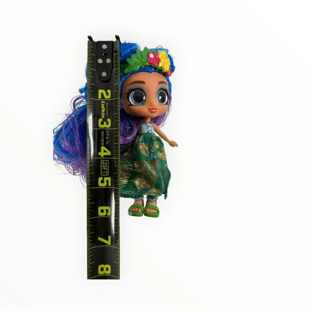 Hairdorables Rayne Doll Kids 5in Blue Purple Hair Green Gold Tropical Excellent